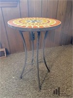 Mosaic Top Table with Metal Base
