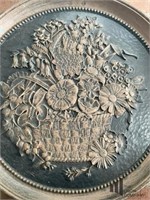 Round Wall Plaque with Floral Motif