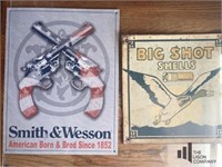 Smith & Wesson and Big Shot Shells Metal Signs