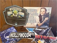 Hollywood Themed Metal Signs