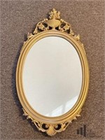 Gold Toned Oval Mirror