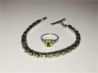 Peridot Silver Bracelet and Ring