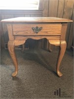 Oak Color End Table with Batwing Pulls