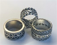 Lot of 3 Silver Rings
