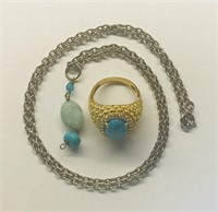 Blue Necklace & Ring