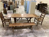 Table, Chairs & Bench Set