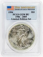 Coin 1994 Silver Eagle PCGS Graded GEM BU