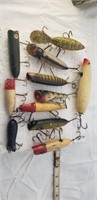 Tray lot vintage wood lures