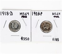 Coin 2 Very Nice - United States Mercury Dimes