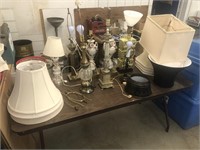 LOT OF LAMPS AND SHADES