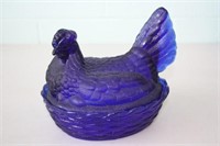 Cobalt Blue Hen on a Nest 8L