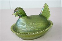 Carnival Glass Hen on a Nest 7