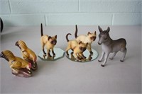 Cats, Roosters & Donkey Ornaments
