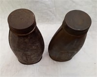 2 Justrite Miner's Carbide Pocket Flasks