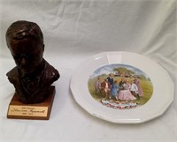 Chesapeake Reproductions Roosevelt Bust  w/ Plate