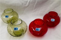 4 Lead Crystal by Morgantown Candle Vases