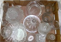 Large Box Lot of Clear Glassware
