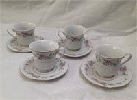 4 Sets of Demitasse Cups and Saucers