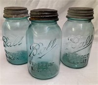 3 Blue Ball Jars #'s 2,3,and 4