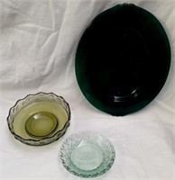 3 Pcs. Green Art Glass incl. Fenton Jack Daniels