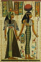 Lg Handpainted Papyrus Goddess Hathor