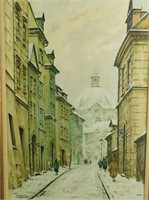 Stanislaw Okulicz "Warszawa" Oil on Canvas Listed