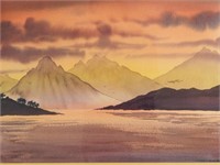 Willa Bowen Van Brunt Watercolor "Tropical Island"