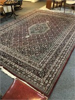 Handmade red and dark blue rug
