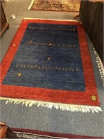 Modern red and blue rug