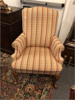 Plaid upholstery side chair