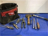 Duramax Tool Bag with Tin Snips, Vise Grips,