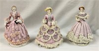 3 Dresden Like Ladies "For Godey's Fashions" 1863