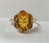 Sterling Sarah Coventry Ring with Citrine