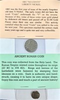 1883 "No Cents" Liberty Nickel & Ancient Roman