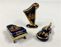 3 Musical Limoges Miniatures