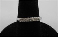 ANTIQUE PLATINUM RING WITH 5 MINE-CUT DIAMONDS