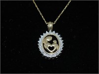 MOTHER & CHILD 10K GOLD NECKLACE & PENDANT