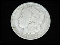 (1) 1891 MORGAN SILVER DOLLAR