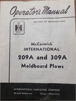 McCormick 209A and 309A Moldboard plow manual