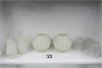 Group Of Glass Light Globes - Some Milk Glass