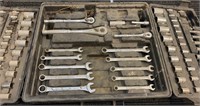 Benchtop socket and wrench set with case