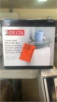 Delta Corner Shelf Towel Bar (Nickel Finish)