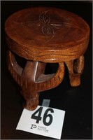 Wood Carved Plant Stand 8"