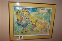 Serigraph "Lion Couple" 39.5 x 48 by Leroy Neiman