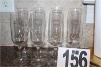 Eight Champagne Stems; Four Short, Four Tall