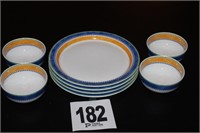 Set of Four Dansk Bistro Plates & Bowls