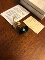 Vintage Lucky Irish Rose with real pearl inside
