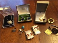 Lot of costumer jewelry- has small sterling silvet