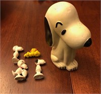 1960s Snoopy bank and erasers