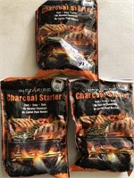 Lot of 3 charcoal starter bags